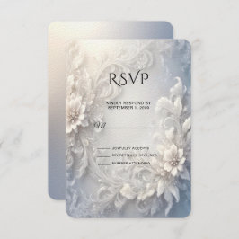 RSVP-Karte mit weißer Blüte Geblüht RSVP Karte