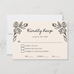 RSVP-Karte mit weißer Hand RSVP Karte