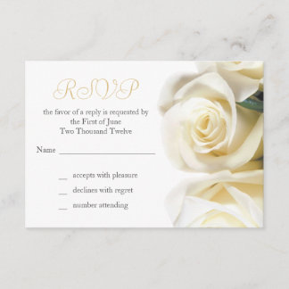 RSVP-Karte mit weißer Rose RSVP Karte