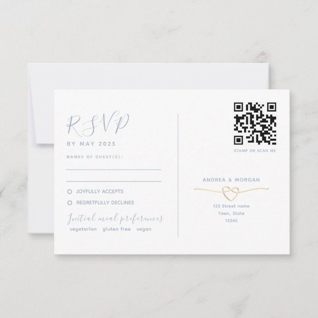 RSVP-Karte mit zwei Funktionen und QR-Code RSVP Karte (Vorderseite)