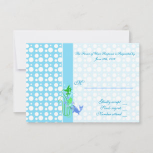 RSVP Karte. Niedliche, coole blaue Polka-Punkte, G Karte
