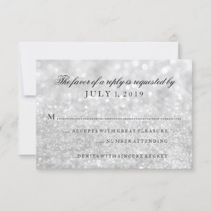 RSVP-Karte - Registerkarte "Silver Glit Fab" anzei RSVP Karte