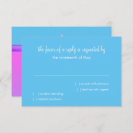 RSVP Karte Rosa Lila Türkis Ombre Star