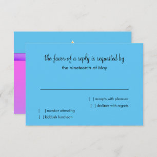 RSVP Karte Rosa Lila Türkis Ombre Star