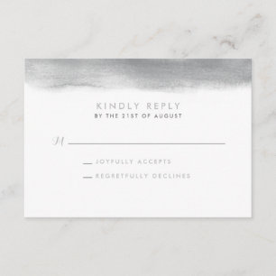 RSVP-Karte "Rrauchgraue Wasserfarben-Dip-Hochzeit" Einladung