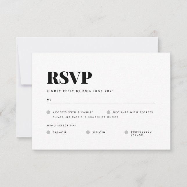 RSVP-Karte RSVP Karte (Vorderseite)