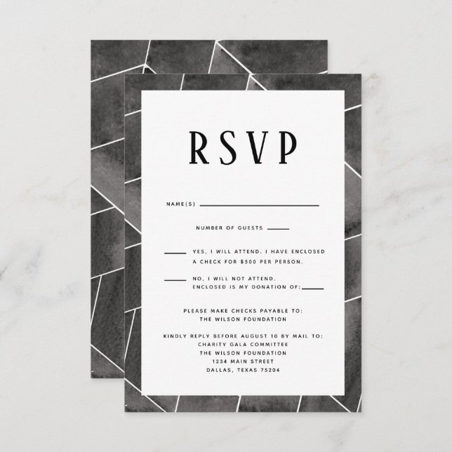 RSVP-Karte RSVP Karte (Vorne/Hinten)