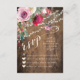 RSVP KARTE | Rustikale Blumenstrauß-Hochzeit