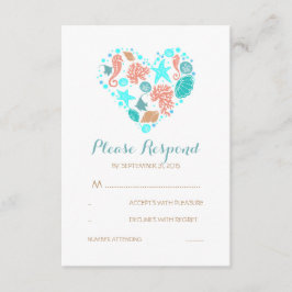 RSVP-Karte "Seaside Heart Nautical White Wedding" RSVP Karte