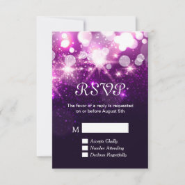 RSVP-Karte - Trendy Lila Glitzer-Glitzern RSVP Karte