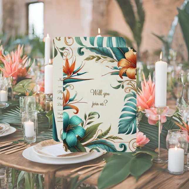 RSVP-Karte Tropische Iriabalität RSVP Karte (Von Creator hochgeladen)