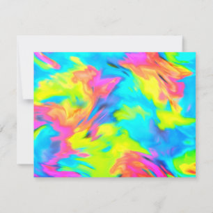 RSVP-Karte Türkisblau Limon rosa Gefärbte Krawatte RSVP Karte