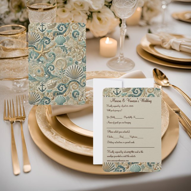 RSVP-Karte von der Perlküsteneleganz RSVP Karte (Von Creator hochgeladen)