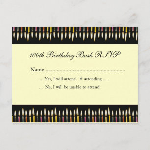 RSVP-Karte zum 100. Geburtstag Einladungspostkarte