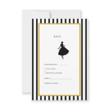 RSVP-Karte zum 60. Geburtstag Schwarz & Gold Party