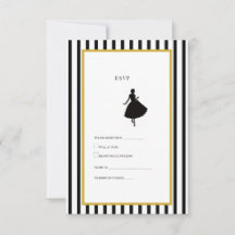 RSVP-Karte zum 65. Geburtstag Schwarz & Gold