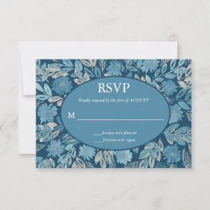 RSVP-Karte zum Zeichnen von Aquarellfarben geblüht Einladung
