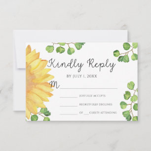 RSVP-Karte zur Hochzeit von Wasserfarben RSVP Karte
