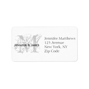 RSVP-Karten-Adressetiketten Chic Monogramm Adressaufkleber