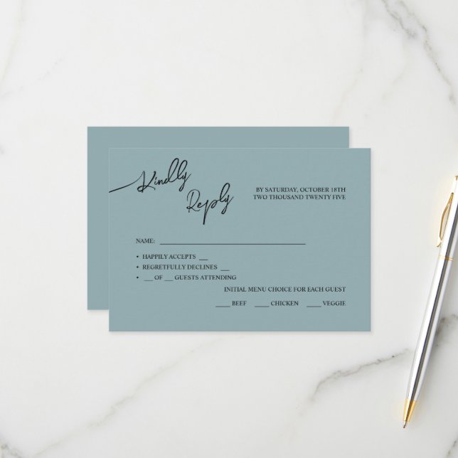 RSVP Karten Boho-chic Hochzeit, Pastellfarben. (Vorderseite/Rückseite Beispiel)