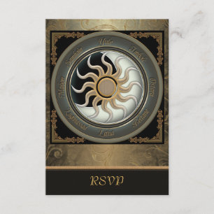 RSVP-Karten der Sun- und Moon Pagan Wheels RSVP Karte
