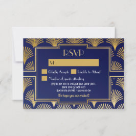 RSVP-Karten der Vintagen Gatsby-Hochzeitklassenkar RSVP Karte
