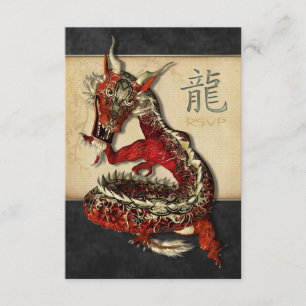 RSVP-Karten des chinesischen Roten Drachen RSVP Karte