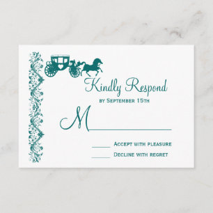 RSVP-Karten für Aquamarine Hochzeiten bei Pferden  RSVP Karte