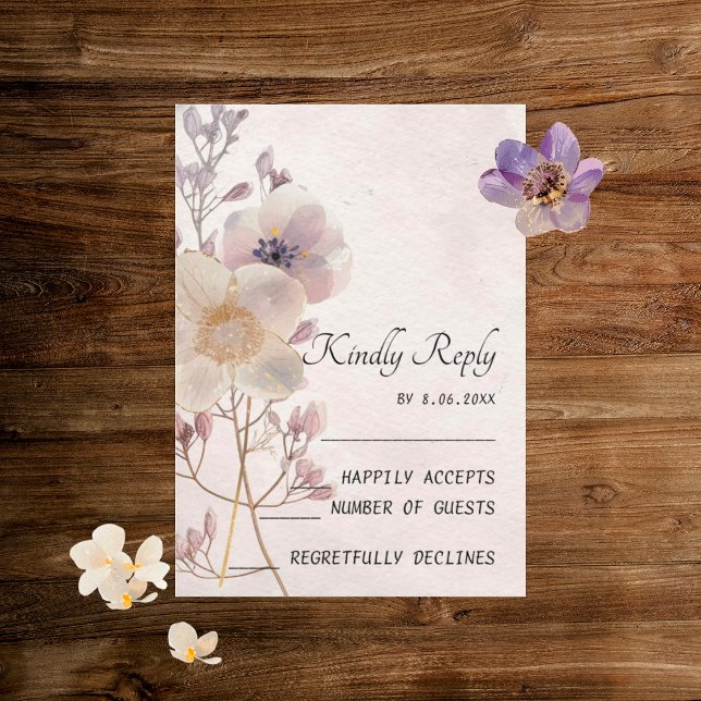 RSVP-Karten für Blumenzwiebelblumen Einladung (Von Creator hochgeladen)