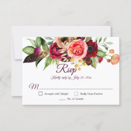 RSVP-Karten für Bohemische florale Romance