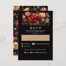 RSVP-Karten für Botanische Schwarze Moralblume RSVP Karte