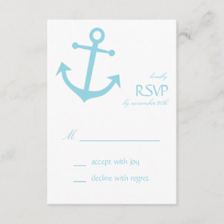RSVP-Karten für das Ankerschiff der Schifffahrt (b RSVP Karte