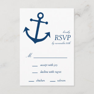 RSVP-Karten für das Ankerschiff von Schiffen (Navy RSVP Karte