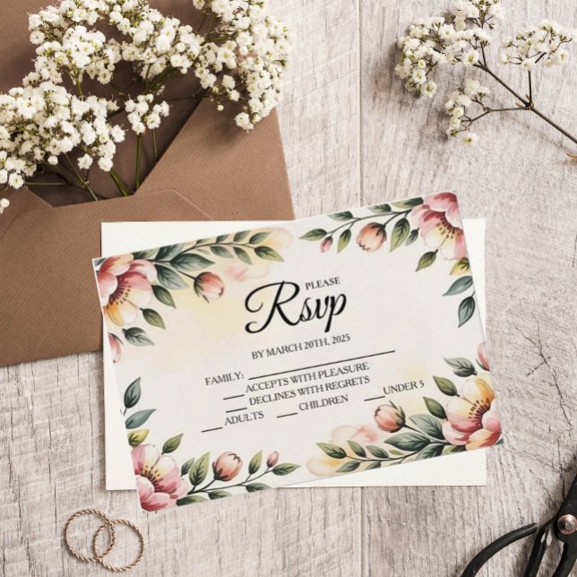 RSVP-Karten für den Blumendesigner RSVP Karte (Von Creator hochgeladen)