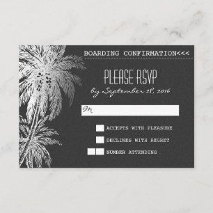 RSVP-Karten für die Hochzeit in Urlaubsort der Sch RSVP Karte
