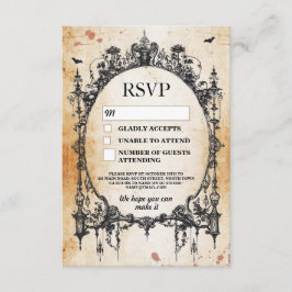RSVP-Karten für die Hochzeit rustikaler Halloween- Einladung