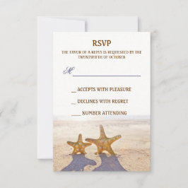 RSVP-Karten für die Hochzeit von Seestern RSVP Karte