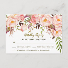 RSVP-Karten für die Hochzeit von Vintagem Rosa Pin RSVP Karte