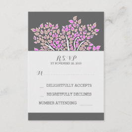 RSVP-Karten für die lila Hochzeit von Grauen RSVP Karte