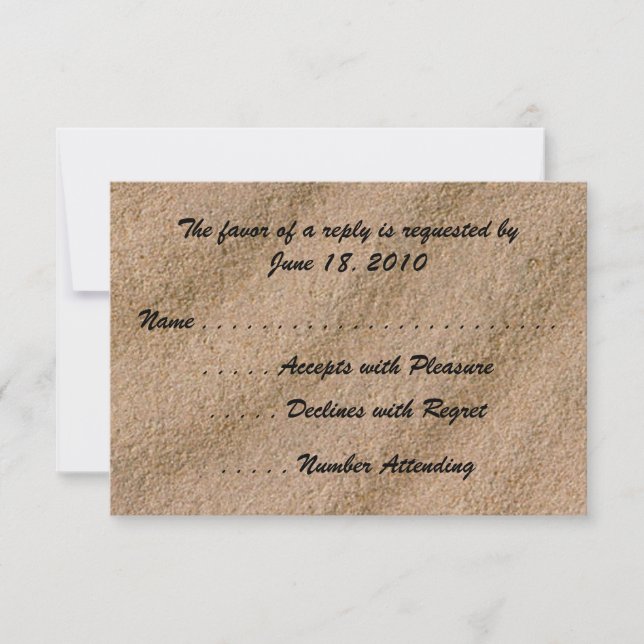 RSVP-Karten für die Strandnähe RSVP Karte (Vorderseite)