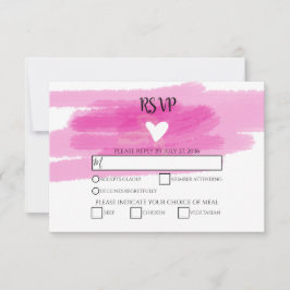 RSVP-Karten für einfache Paint Strokes & Heart Wed RSVP Karte