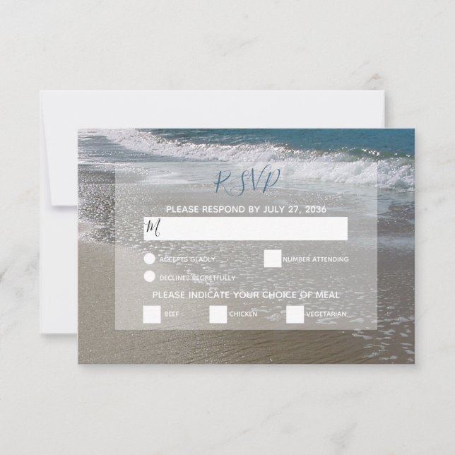 RSVP-Karten für Hochzeiten am Meer RSVP Karte (Vorderseite)