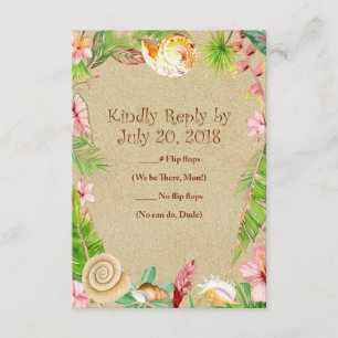 RSVP-Karten für Hochzeiten am Strand Muschel RSVP Karte