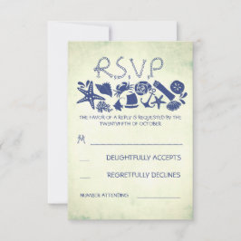 RSVP-Karten für Hochzeiten auf Wasserstränden RSVP Karte