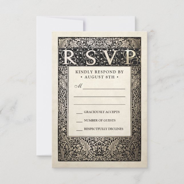 RSVP-Karten für Hochzeiten | Champagne Ivy Collect RSVP Karte (Vorderseite)