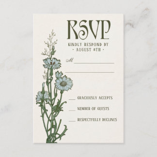 RSVP-Karten für Hochzeiten | Floral Art Nouveau RSVP Karte