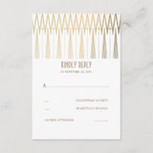 RSVP-Karten für Hochzeiten in Gold und Weiß