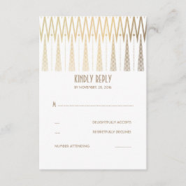RSVP-Karten für Hochzeiten in Gold und Weiß RSVP Karte