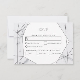 RSVP-Karten für Hochzeiten mit elegantem geometris RSVP Karte