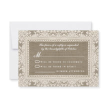 RSVP-Karten für Hochzeiten mit weißer Spitze und E